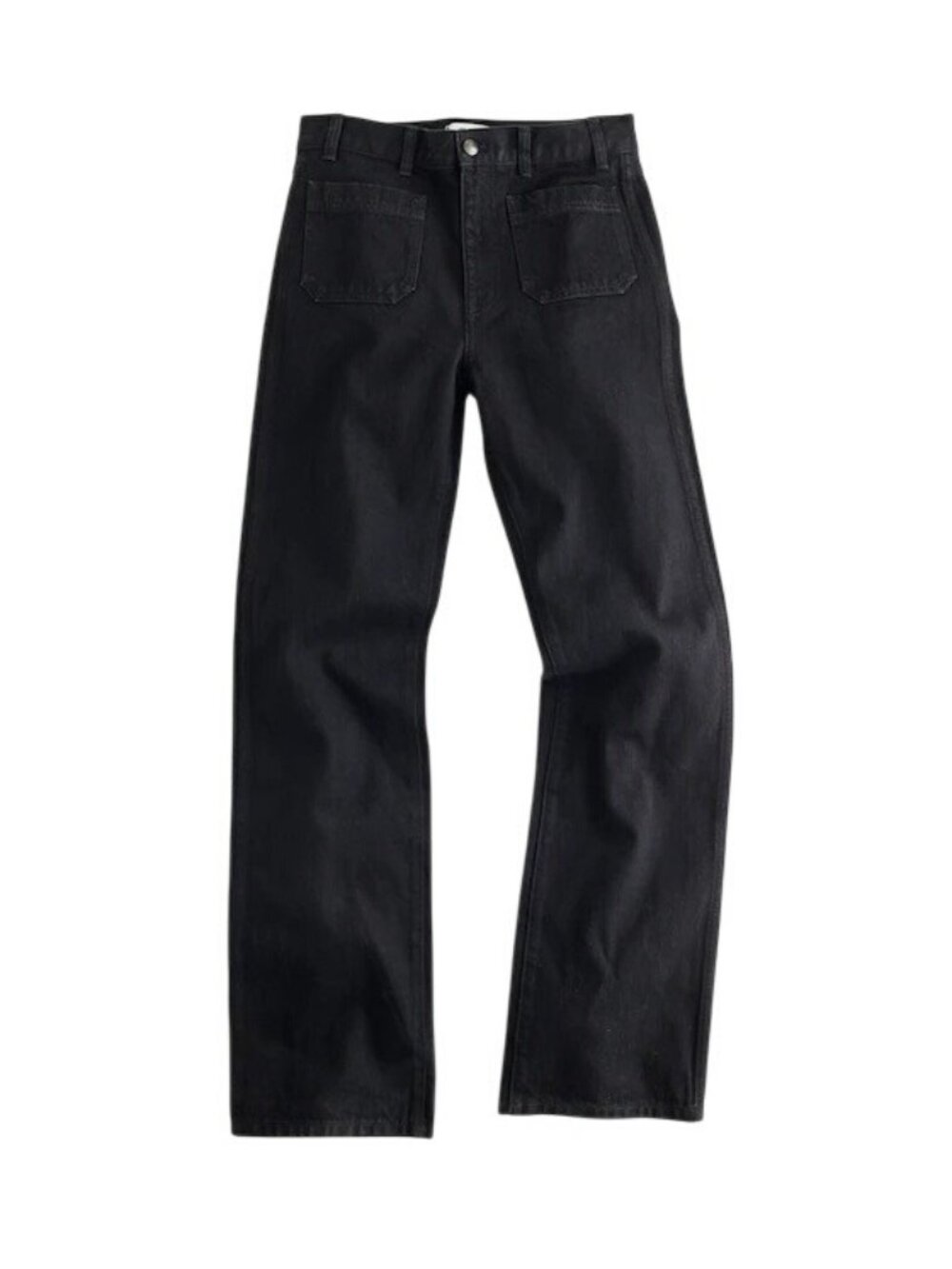 Madewell The Cleo Straight Jean~Size 25~Black High Rise Patch Pocket NWT L15 04